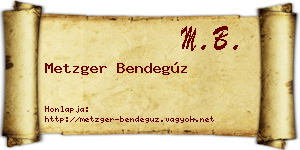 Metzger Bendegúz névjegykártya